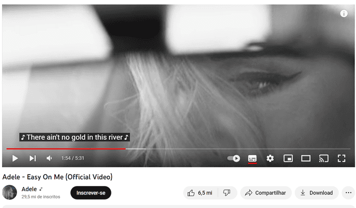 clipe de musica em ingles