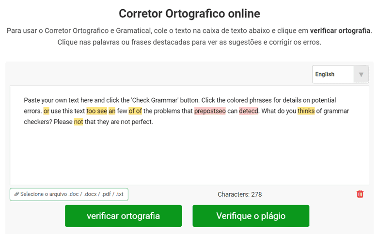erros gramaticais em ingles