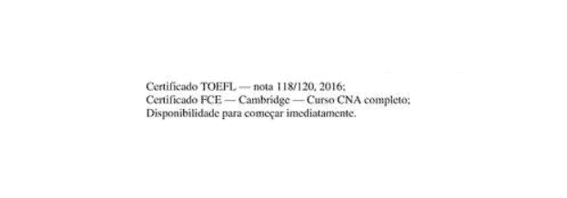 nivel ingles CV
